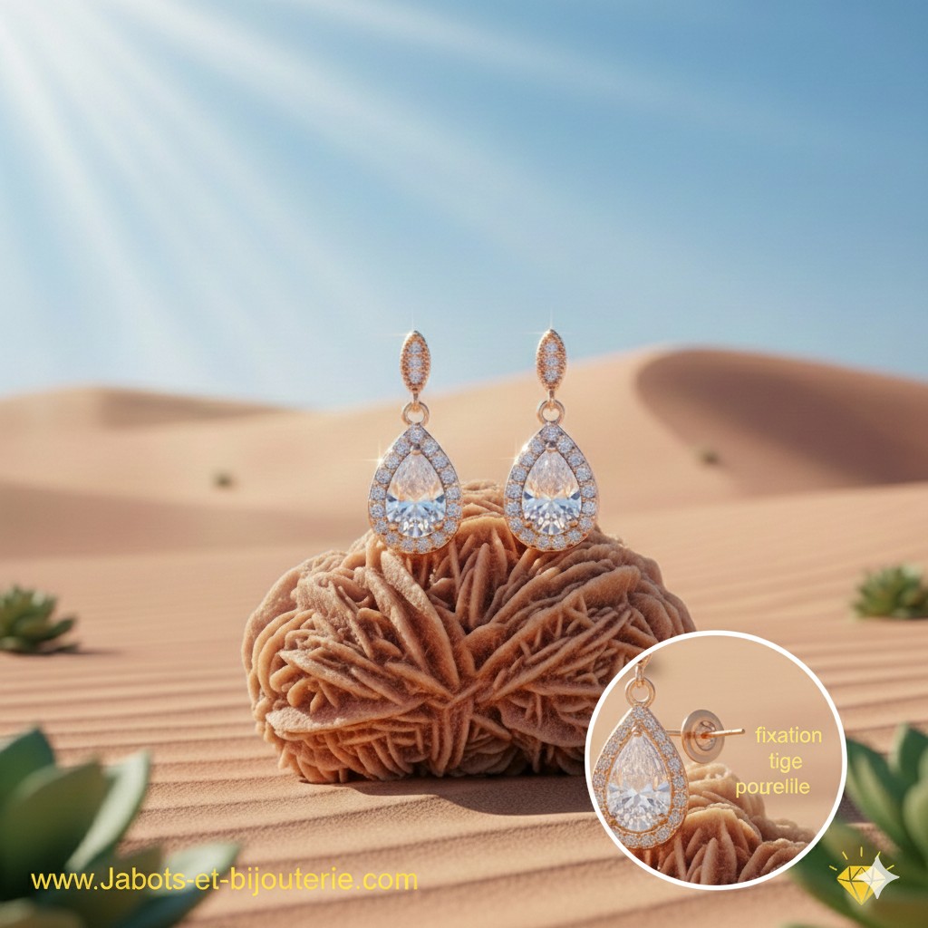 Paire de boucles d’oreilles « Rosée du Désert »