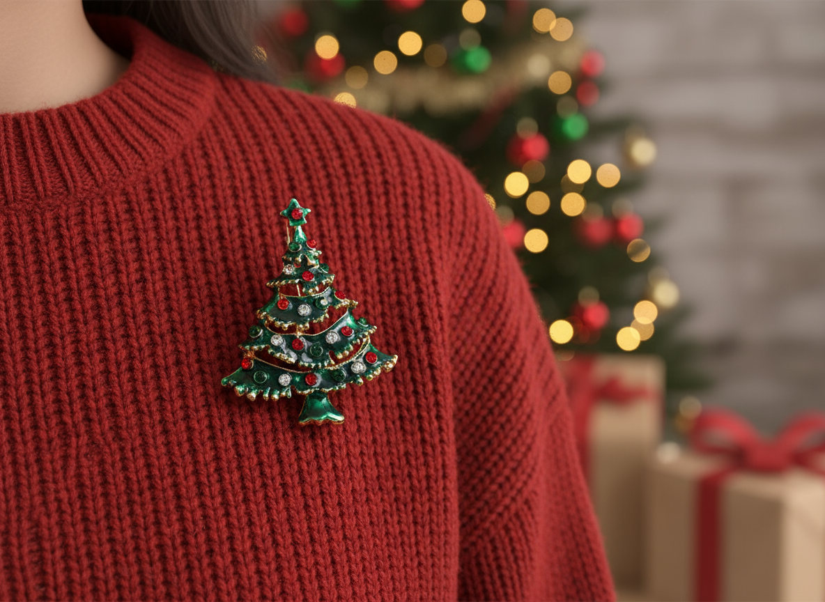 Broche "Sapin de Noël Étincelant"