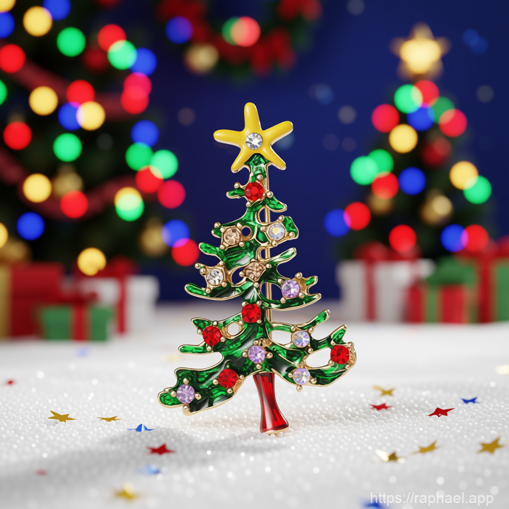 Broche "Sapin de Noël Étincelant"