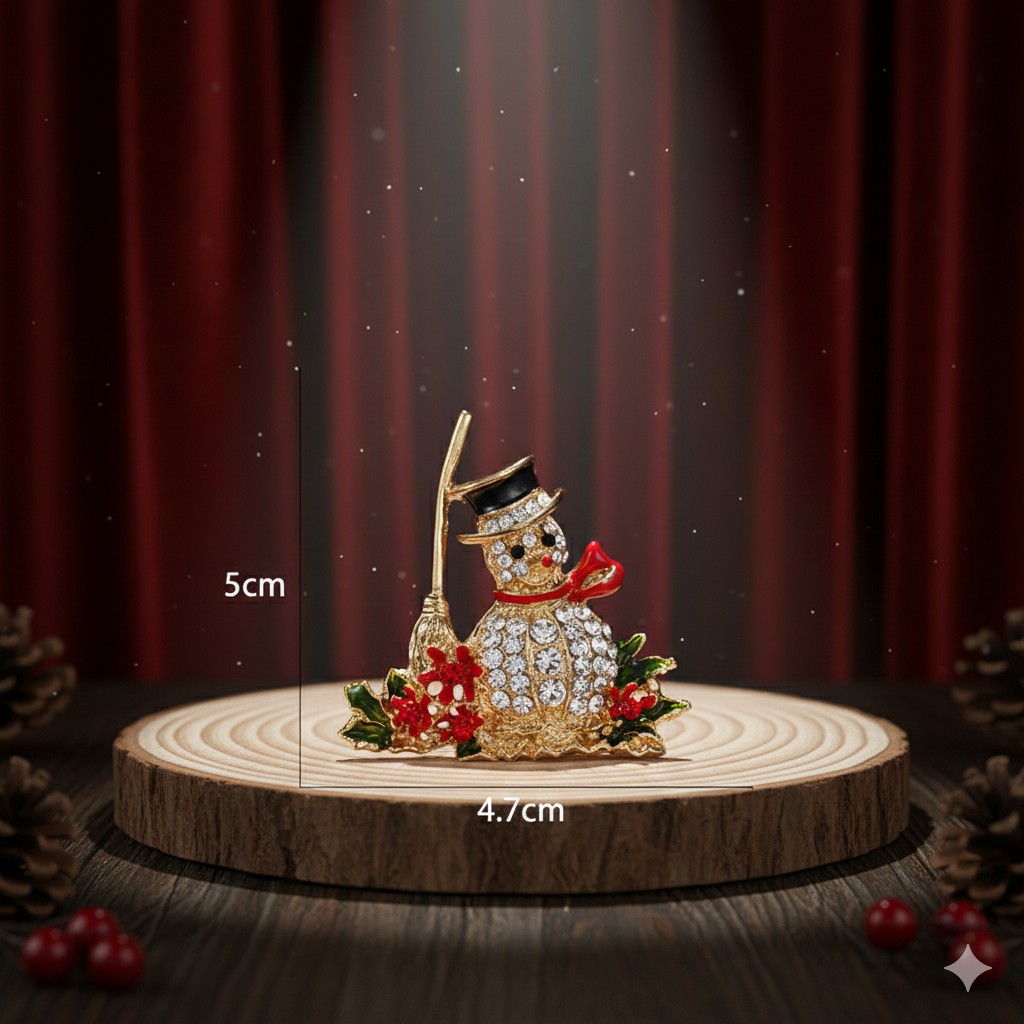 Broche "Bonhomme de Neige Joyeux"
