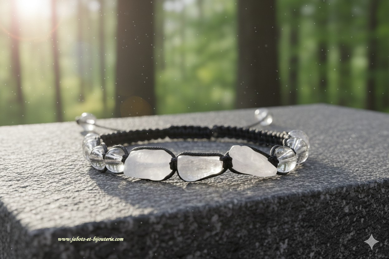 Bracelet en Quartz Blanc et Pierre de Lune : Pureté et Équilibre Émotionnel
