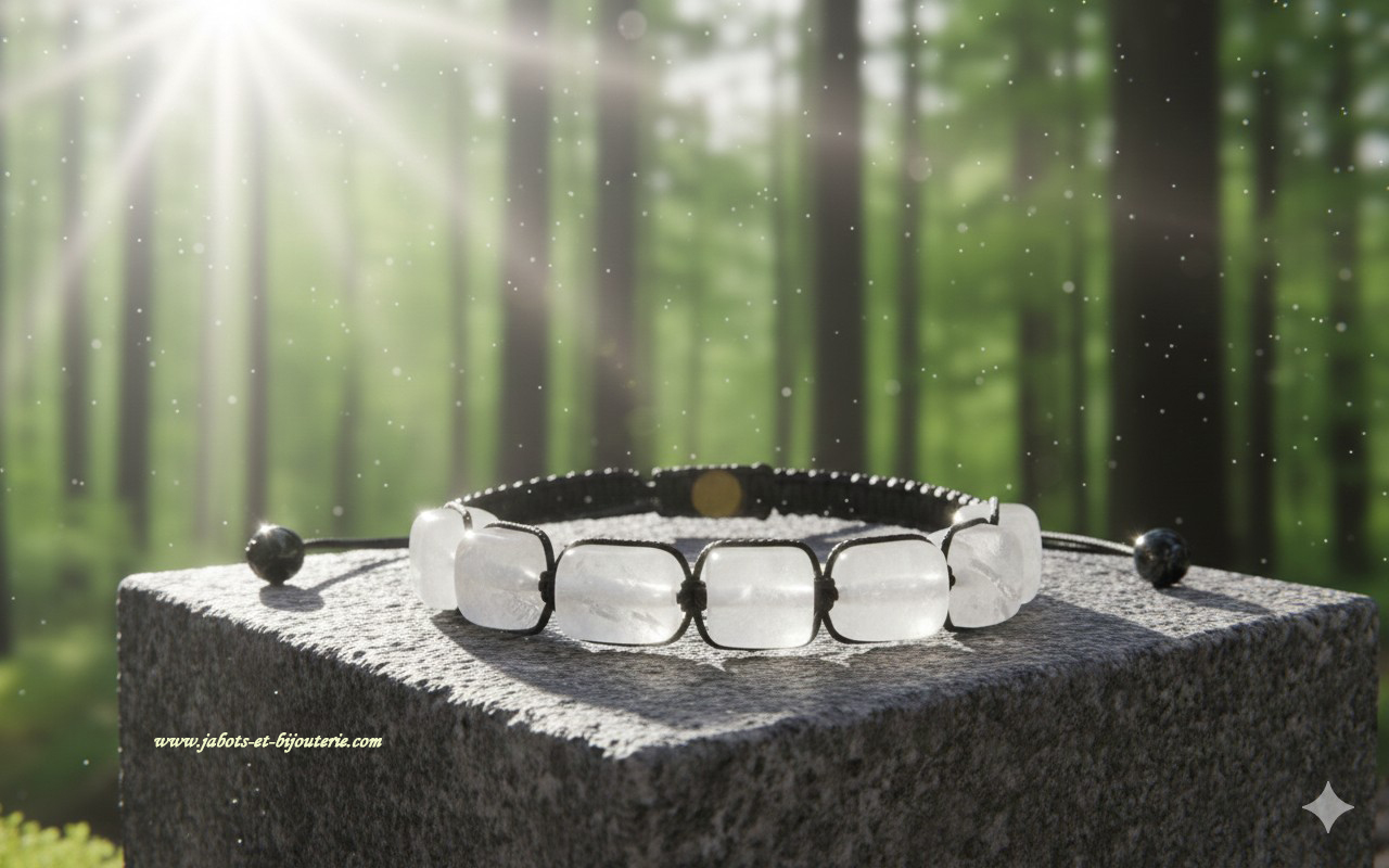 Bracelet en Pierre de Lune ou Quartz Blanc : Douceur et Clarification