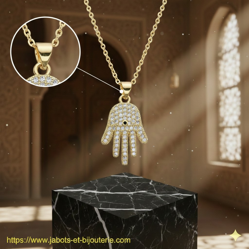 Collier "Hamsa Diamant Noir"