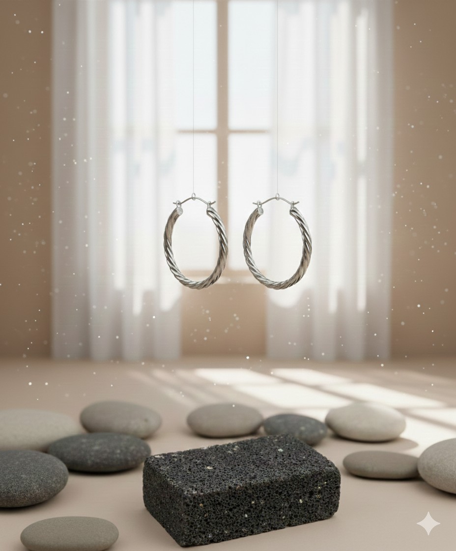 Paire de Boucles d’oreilles "Torsade Céleste"