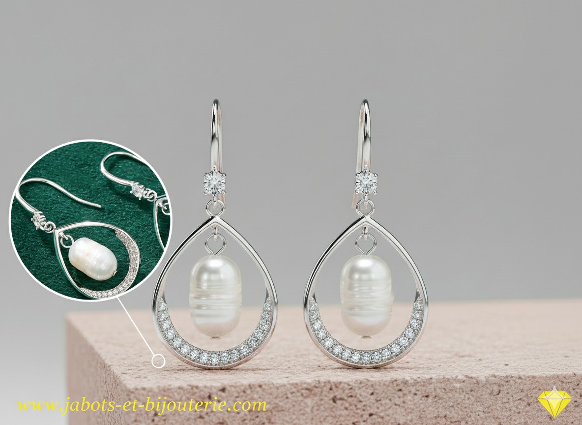Paire de Boucles d’oreilles "Goutte de Perle"