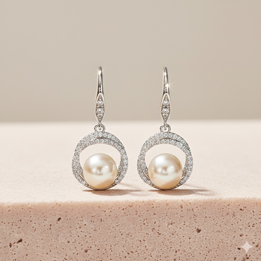Paire de boucles d’oreilles « Éclat Perlé »