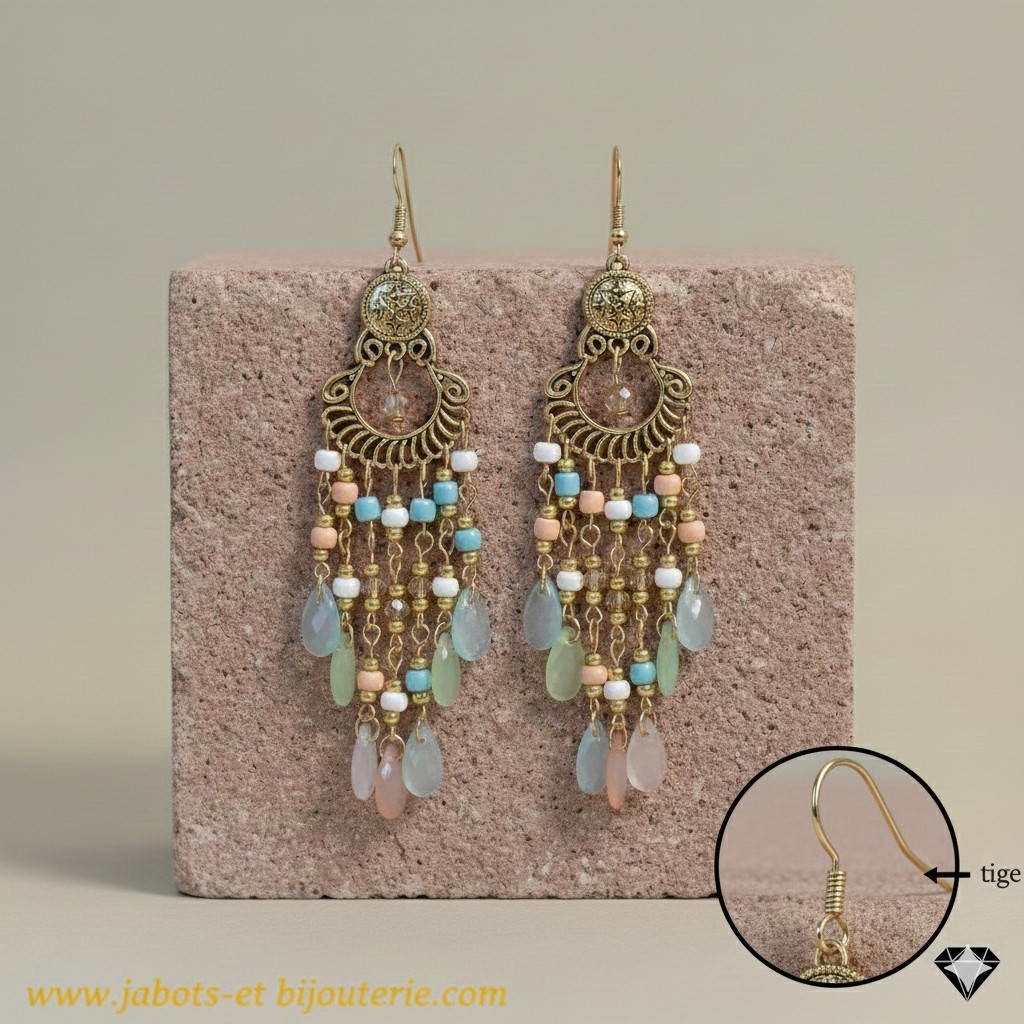 Paire de boucles d’oreilles « Douceur Pastel »