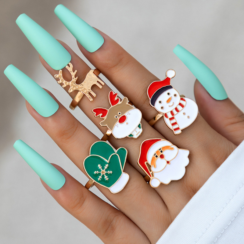 Lot de 5 Bagues "Magie de Noël"