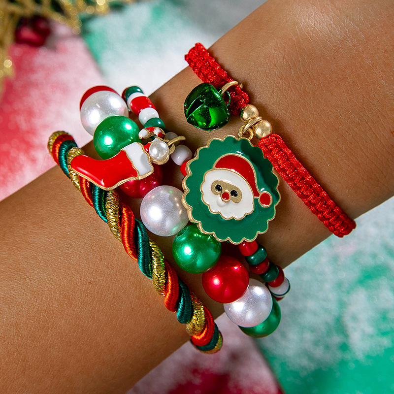 Lot de 4 Bracelets "Joyeux Noël"