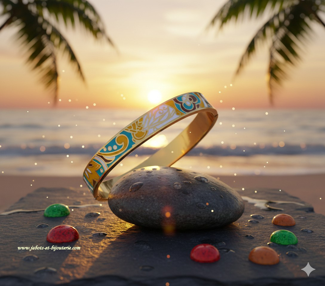 Bracelet "Vague Orientale" - Élégance Exotique et Raffinement Marin
