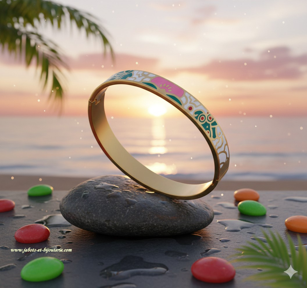 Bracelet "Fleur Exotique" - Élégance Florale et Douceur Tropicale