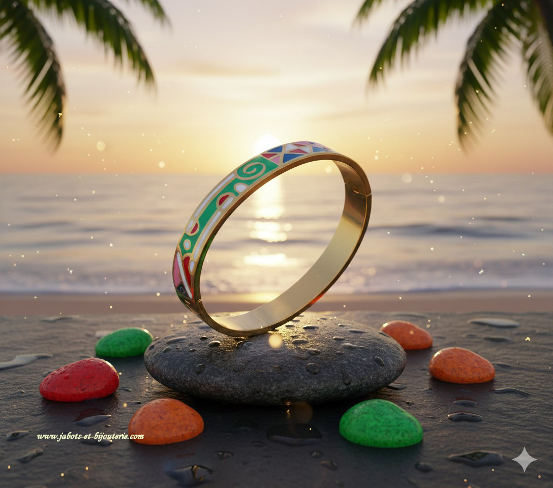 Bracelet "Spirale Colorée" - Dynamisme Géométrique et Vitalité Estivale