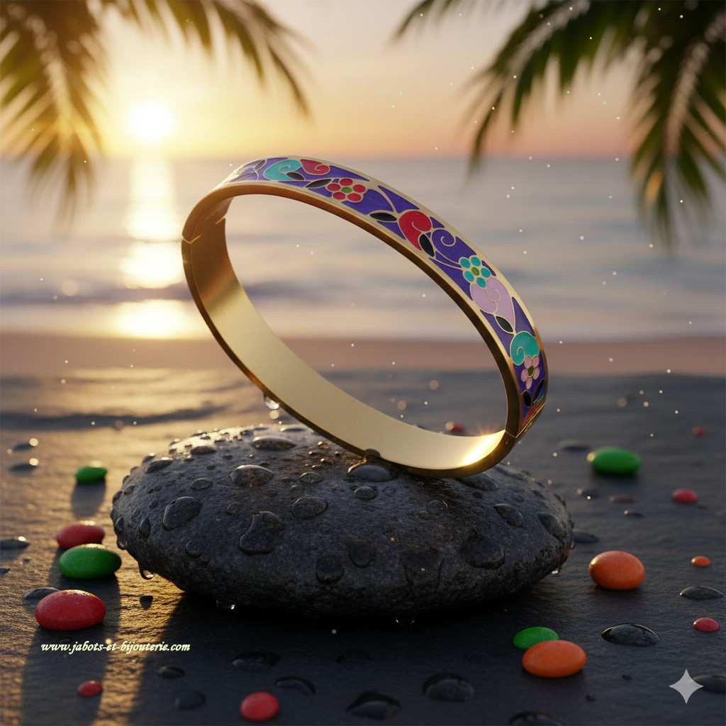 Bracelet "Jardin Nocturne" - Élégance Florale et Mystère Bleu