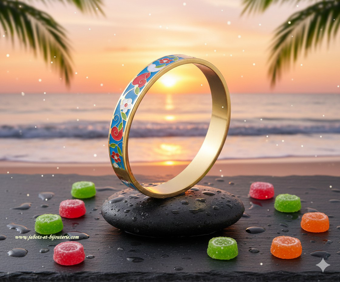Bracelet "Jardin Bleu" - Fraîcheur Florale et Sérénité Marine