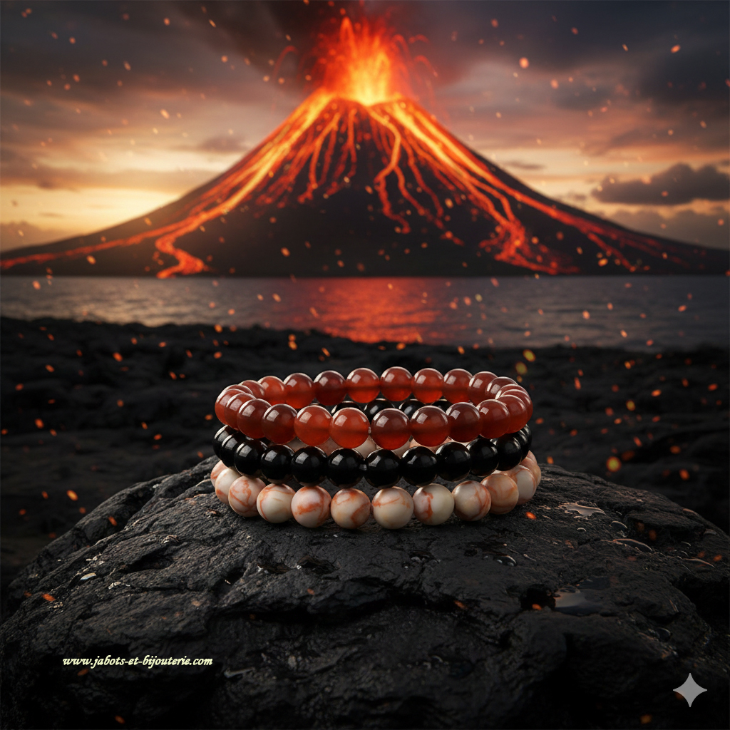 Ensemble de 3 Bracelets "Passion Minérale" - Intensité Élégance et Vitalité Naturelle