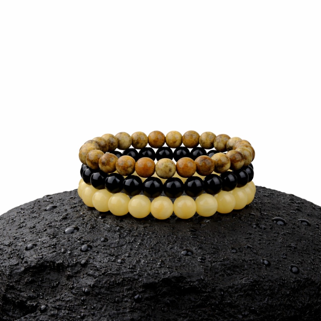 Ensemble de 3 Bracelet LYRA "Terre et Lumière - Équilibre Naturel et Chaleur Ensoleillée – Image 2