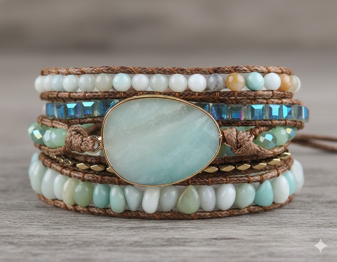 Bracelet LYRA "Harmonie Aquatique"-Sérénité & Élégance Naturelle