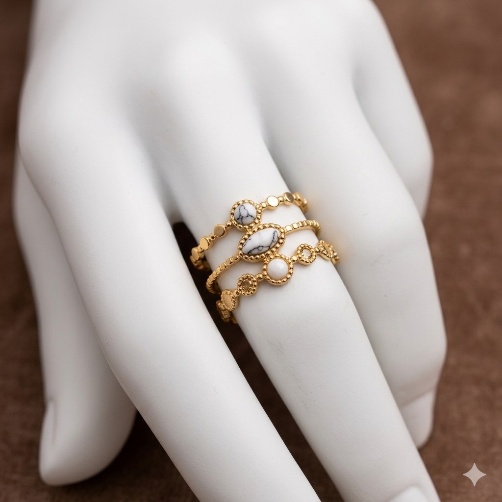 Bague LYRA "Dentelle Dorée" – Image 2