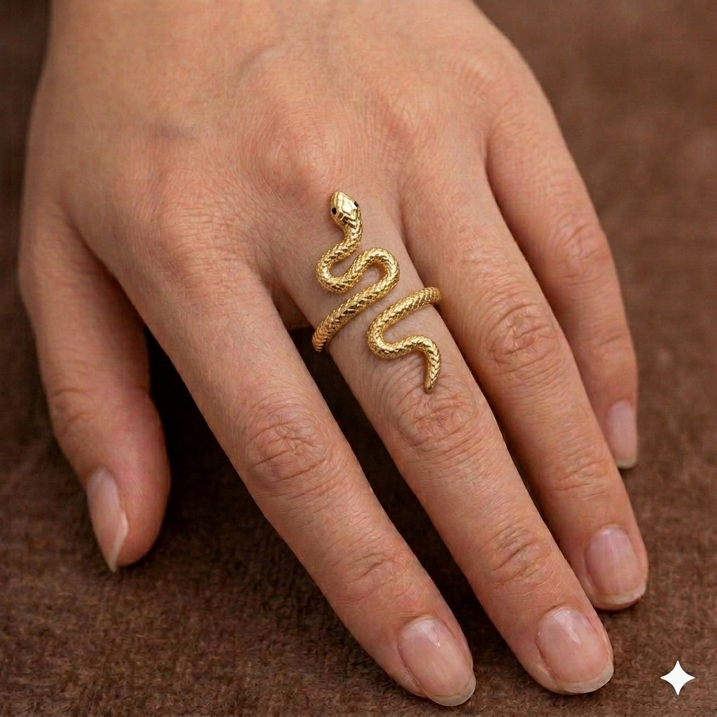 Bague LYRA "Serpent Spirale Doré"