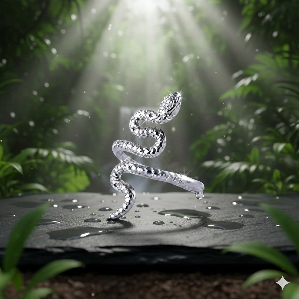 Bague LYRA "Serpent Enroulé Cristallin" – Image 2
