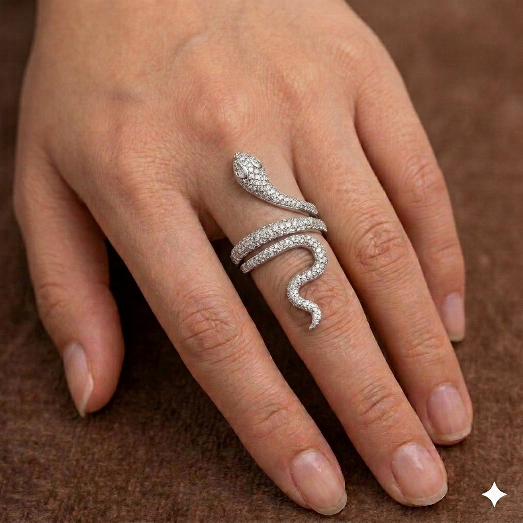 Bague LYRA "Serpent Doré à Tête de Dragon"
