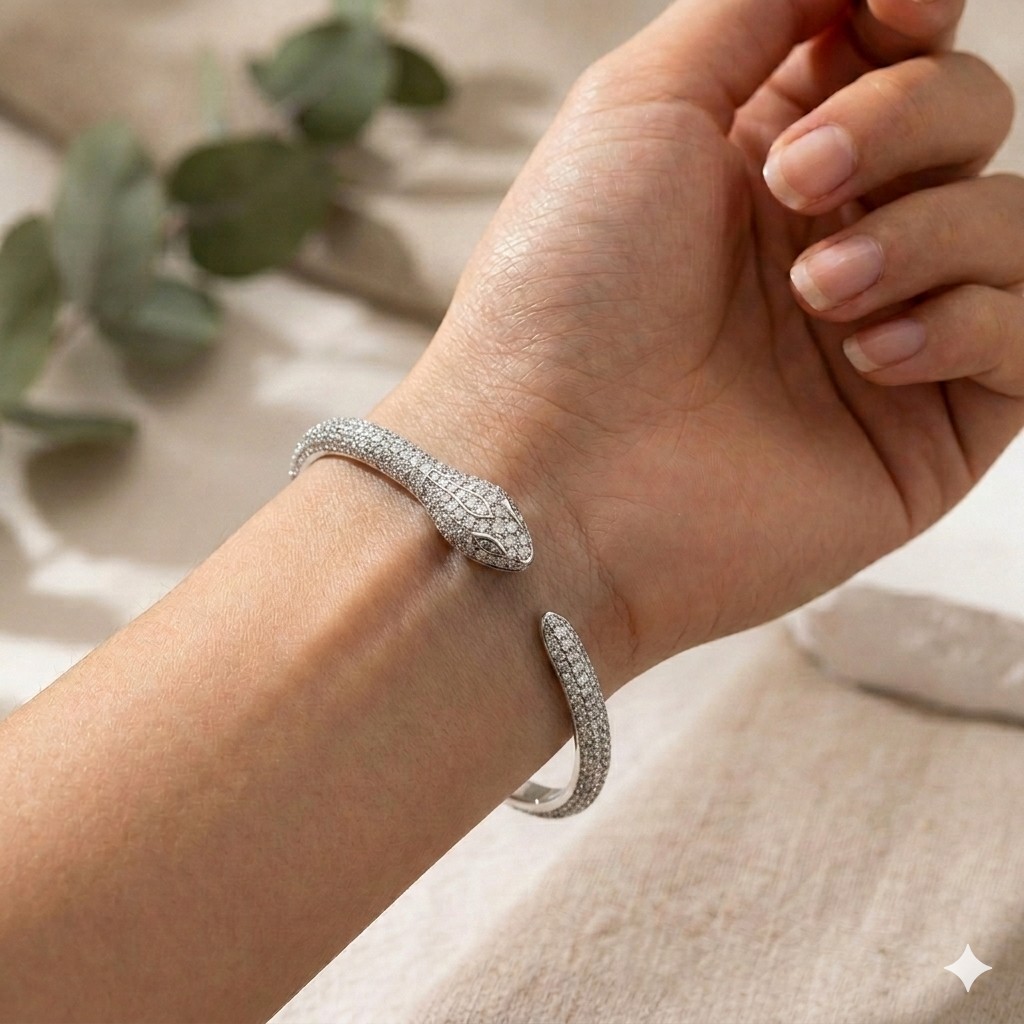 Bracelet LYRA "Serpent Argenté"