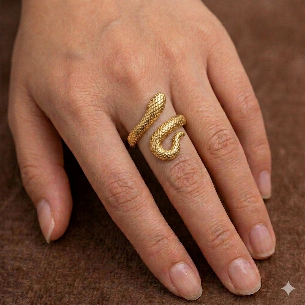 Bague LYRA "Serpent Enroulé Doré"