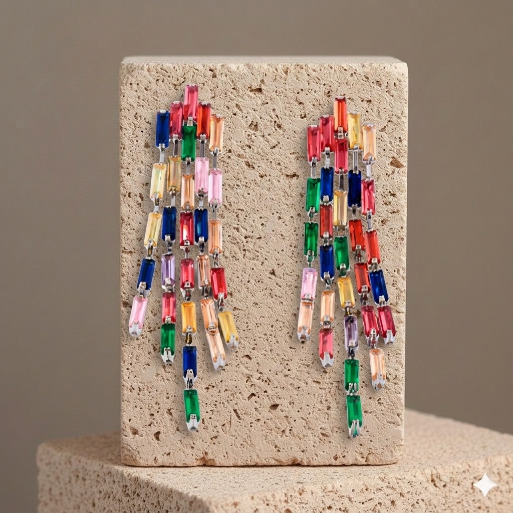 Paire de boucles d'oreilles ORIA "Arc-en-Ciel Éclatant